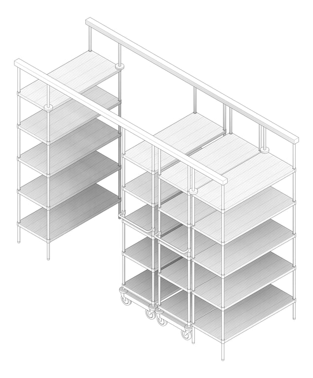 3D Documentation Image of Shelving Track Dexion EasyFit Compactus