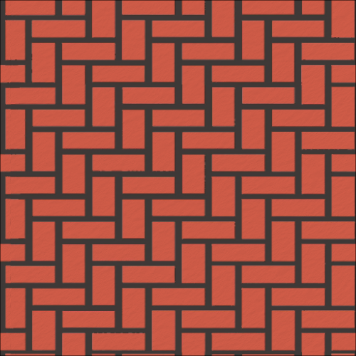 Image of Concrete Resurfacing DuluxAvista Stencil ClassicHerringbone JetBlack BrickRedBase