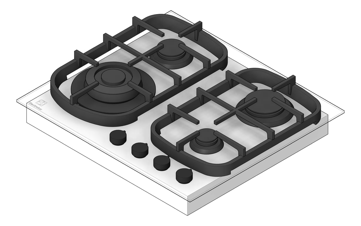 Cooktop Gas Electrolux 600 - BIMcontent.com