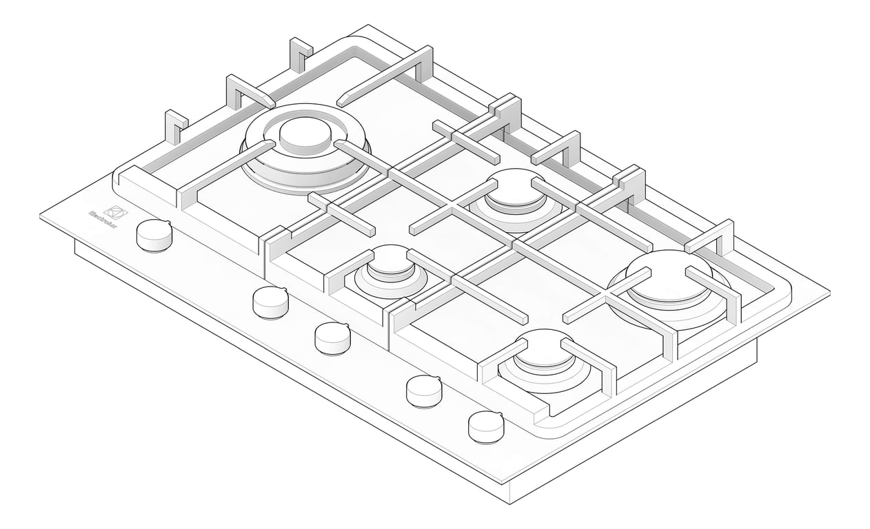 3D Documentation Image of Cooktop Gas Electrolux 750