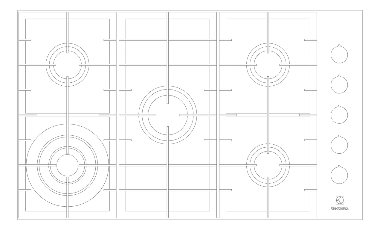 Plan Image of Cooktop Gas Electrolux 900 SideControl