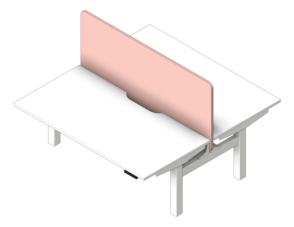 3D Shaded Image of Desk Double Europlan Tidal Premium AdjustableHeight