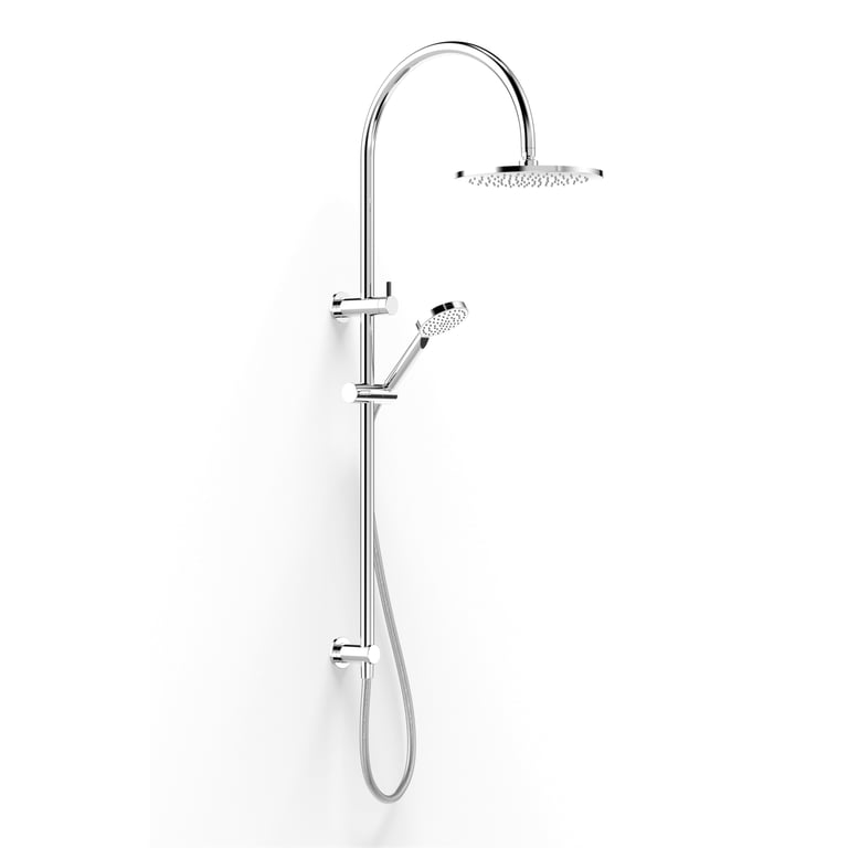 FaucetStrommen PegasiDualShower600Crv90Rnd250 Render Image of Shower Dual FaucetStrommen Pegasi Curve 600