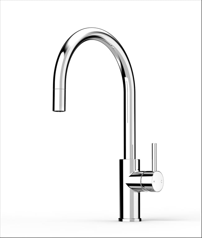FaucetStrommen PegasiMSinkMixerCurvePullOut Render Image of Mixer Sink FaucetStrommen PegasiM Curve PullOut