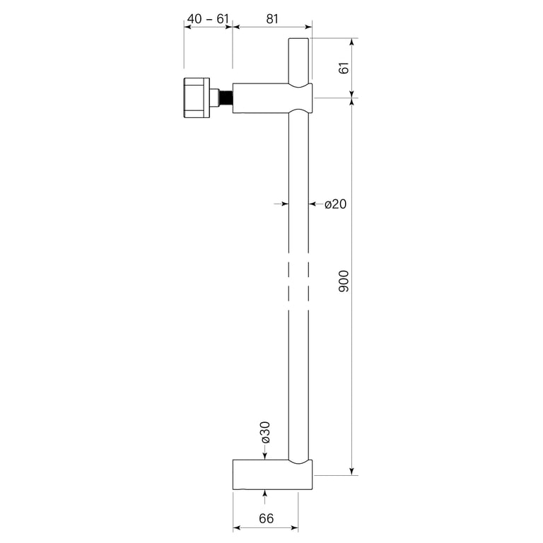 FaucetStrommen PegasiNfVerticalHeatedTowelRail Dimensions Image of TowelRail Vertical FaucetStrommen PegasiNF Heated