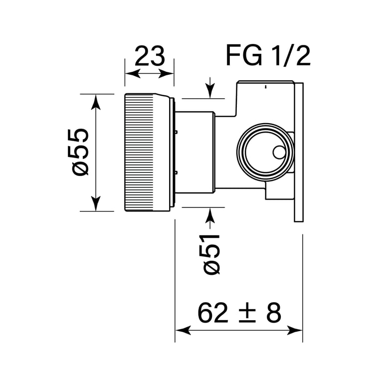 FaucetStrommen ZeroProgresivFlutedWallMixer Dimensions Image of MixerTap Wall FaucetStrommen ZeroProgresiv Fluted