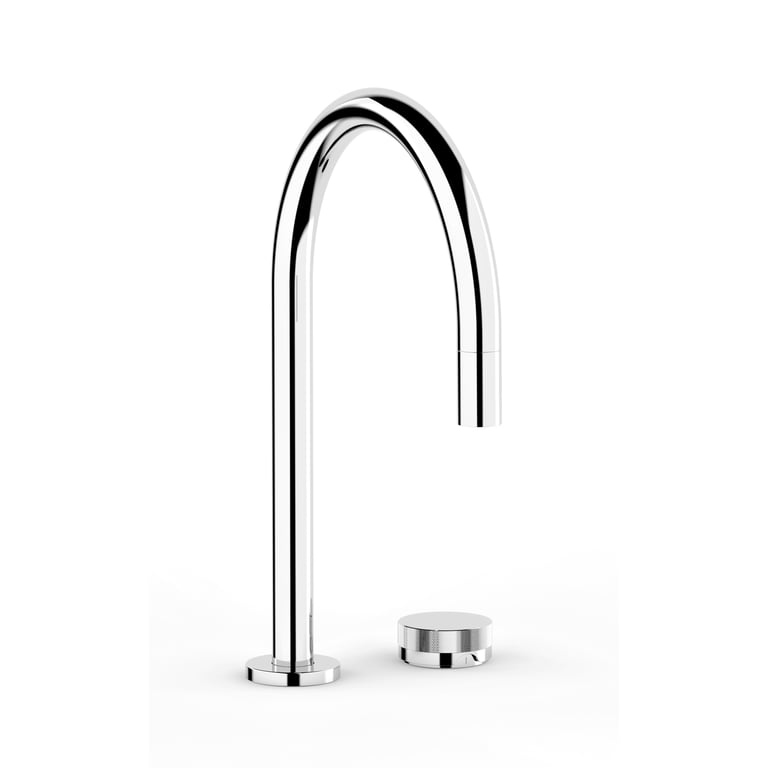 FaucetStrommen ZeroProgresivKnurlSinkMixerW.PullOutCurve Render Image of MixerSet Sink FaucetStrommen ZeroProgresiv Knurl Curve PullOut
