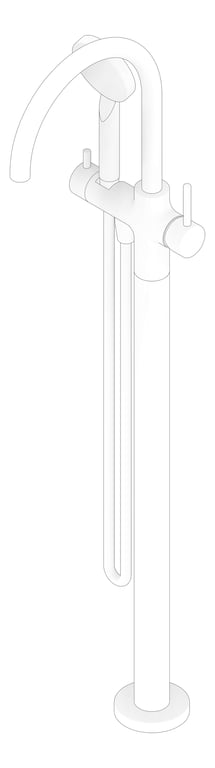 3D Documentation Image of Mixer Floor FaucetStrommen Pegasi Bath HandShower Curve