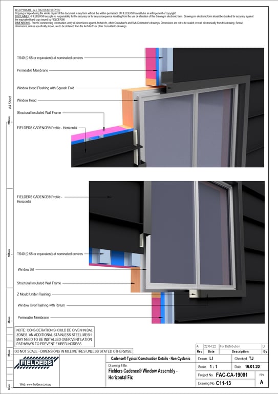 Navigate to C11-13 - Fielders Cadence® Window Assembly - Horizontal Fix
