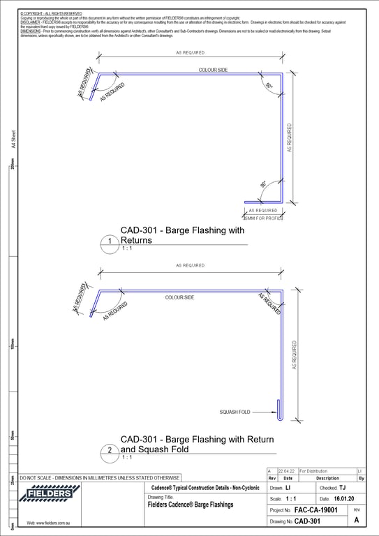  Image of CAD-301 - Fielders Cadence® Barge Flashings