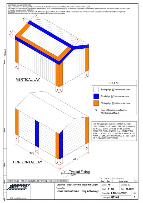 Navigate to G03-01 - Fielders Granduer® Panel - Fixing Methodology