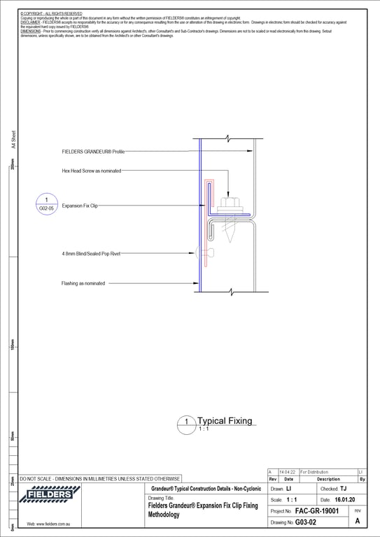 Navigate to G03-02 - Fielders Grandeur® Expansion Fix Clip Fixing Methodology