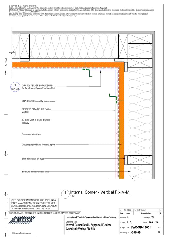 Navigate to G06-09 - Internal Corner Detail - Supported Fielders Grandeur® Vertical Fix M-M