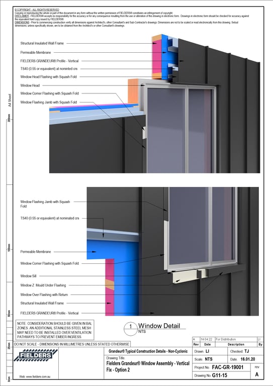 Navigate to G11-15 - Fielders Grandeur® Window Assembly - Vertical Fix - Option 2