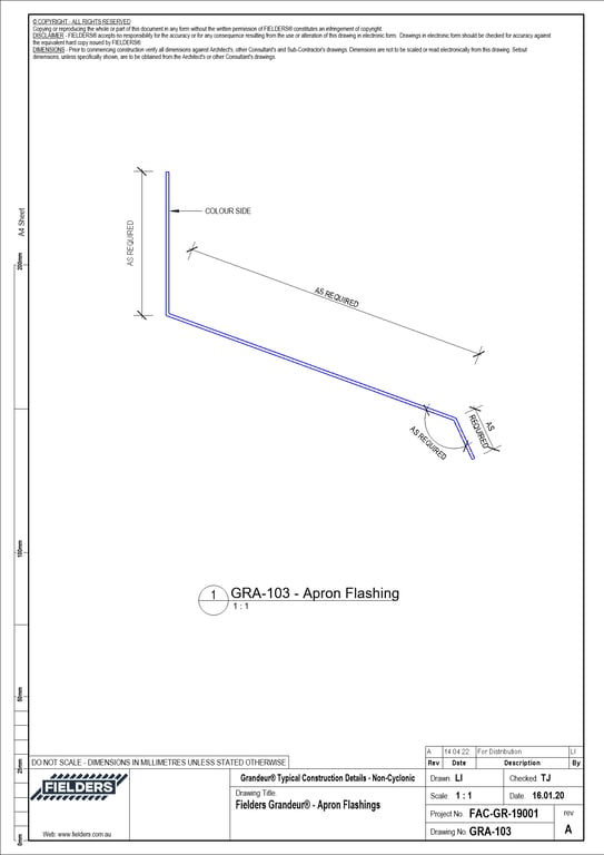 Navigate to GRA-103 - Fielders Grandeur® - Apron Flashings