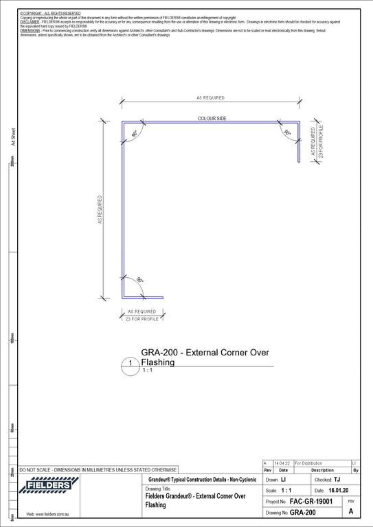 Navigate to GRA-200 - Fielders Grandeur® - External Corner Over Flashing