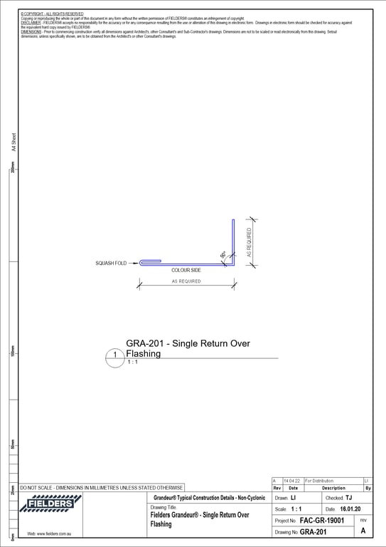 Navigate to GRA-201 - Fielders Grandeur® - Single Return Over Flashing