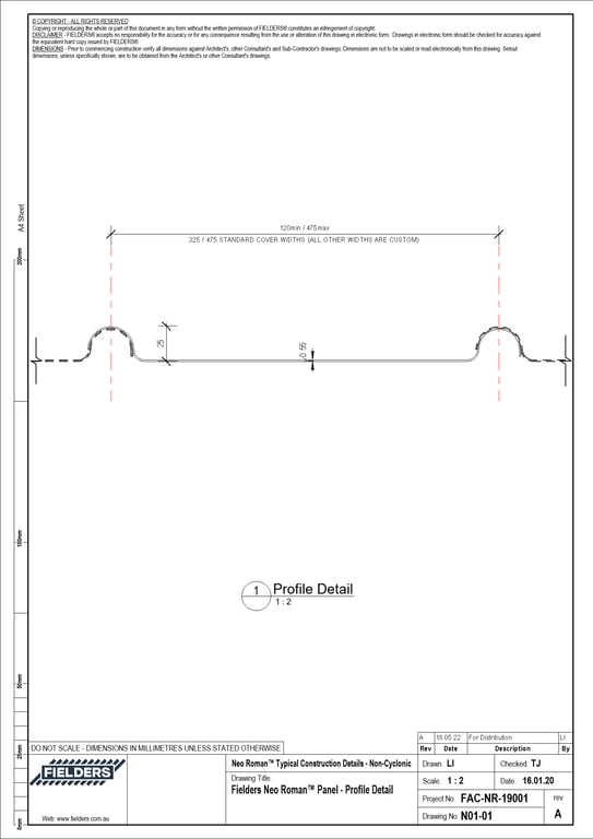 Navigate to N01-01 - Fielders Neo Roman™ Panel - Profile Detail