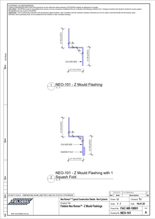 Navigate to NEO-101 - Fielders Neo Roman™ - Z Mould Flashings