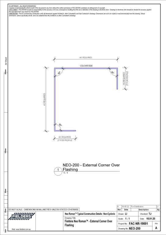 Navigate to NEO-200 - Fielders Neo Roman™ - External Corner Over Flashing