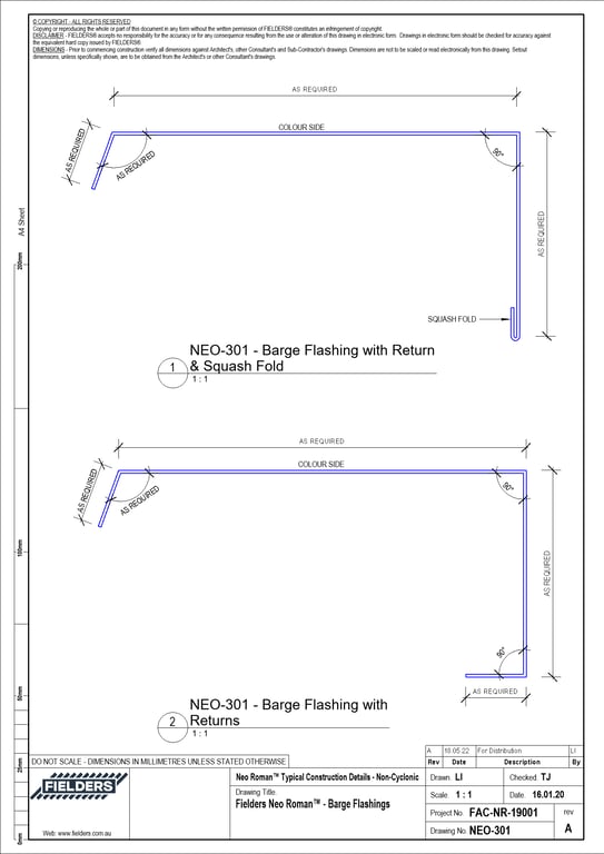 Navigate to NEO-301 - Fielders Neo Roman™ - Barge Flashings