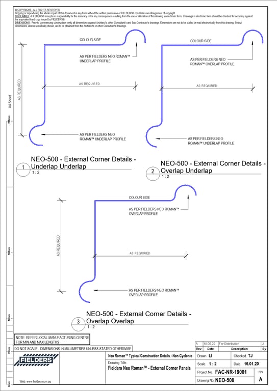 Navigate to NEO-500 - Fielders Neo Roman™ - External Corner Panels