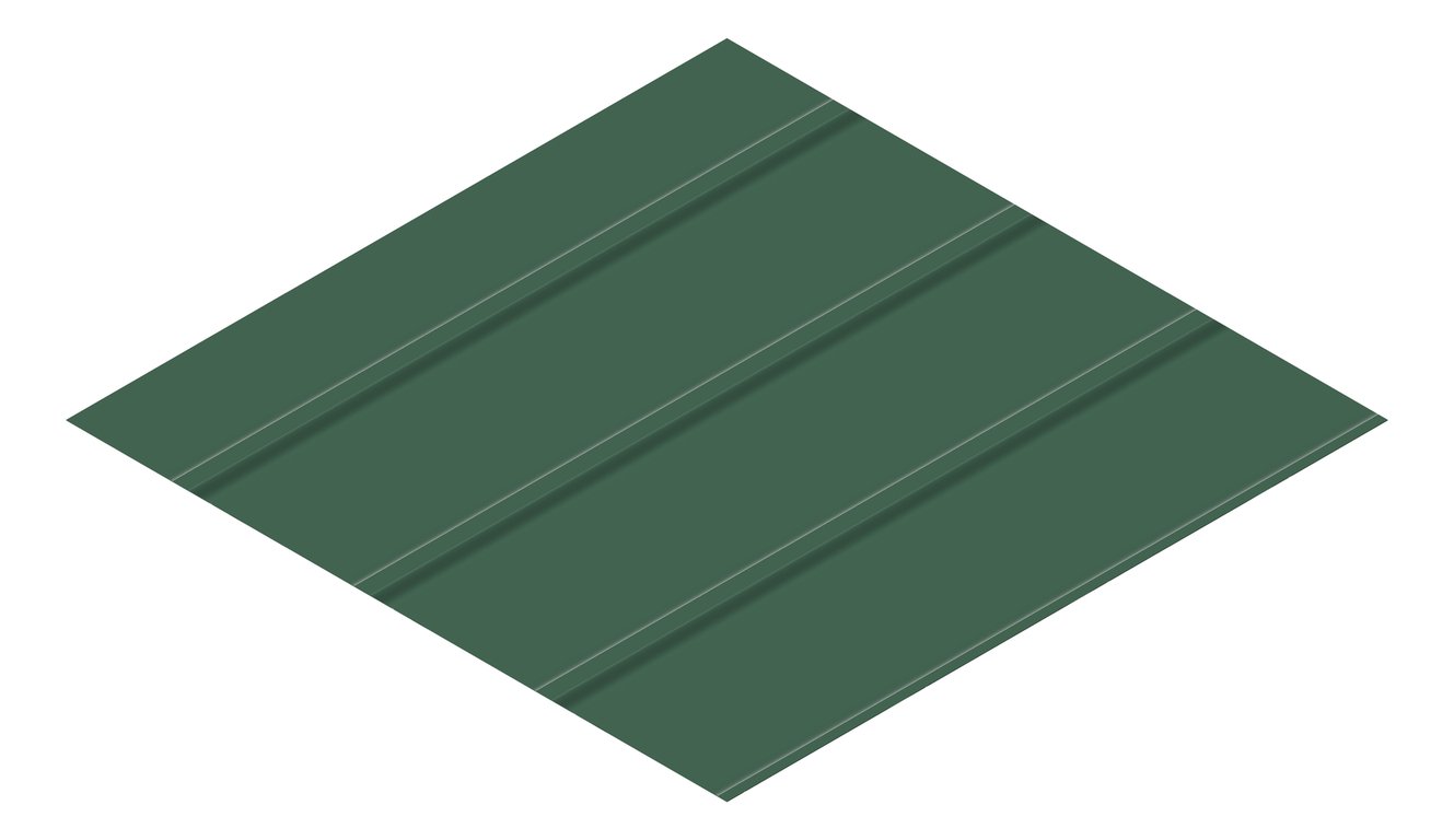 3D Presentation Image of Metal SheetCladding Fielders Finesse NeoRoman275 CottageGreen