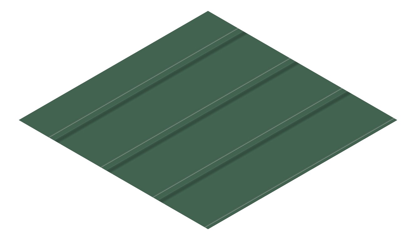 3D Presentation Image of Metal SheetCladding Fielders Finesse NeoRoman275 CottageGreen