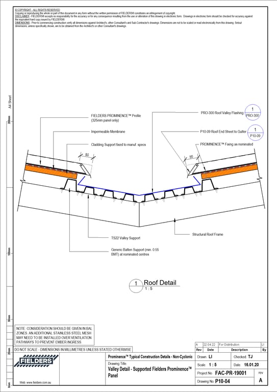 Navigate to P10-04 - Valley Detail - Supported Fielders Prominence™ Panel