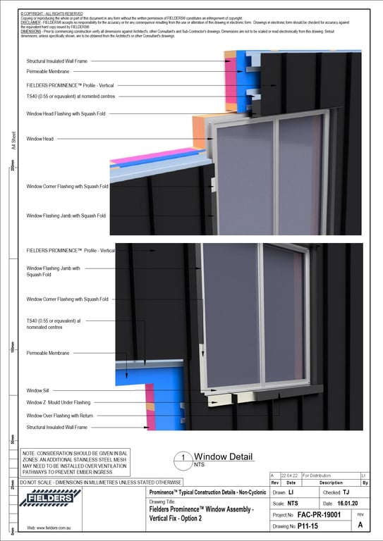 Navigate to P11-15 - Fielders Prominence™ Window Assembly - Vertical Fix - Option 2