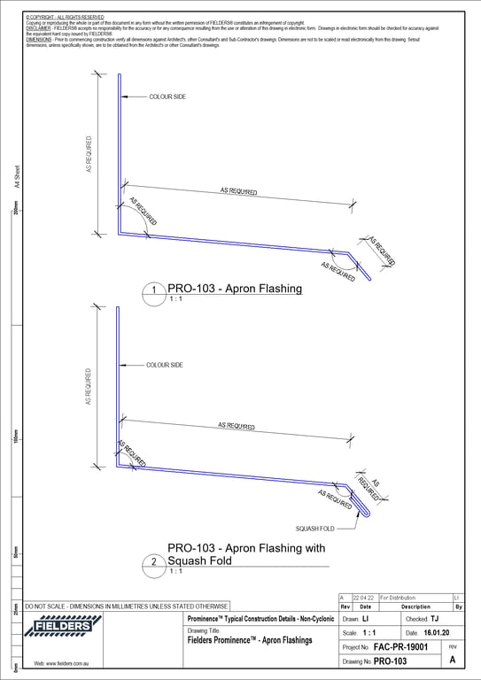 PRO-103 - Fielders Prominence™ - Apron Flashings