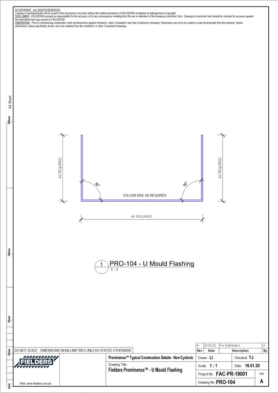 Navigate to PRO-104 - Fielders Prominence™ - U Mould Flashing