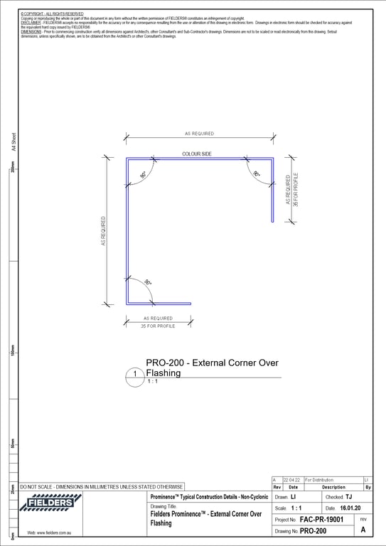 Navigate to PRO-200 - Fielders Prominence™ - External Corner Over Flashing