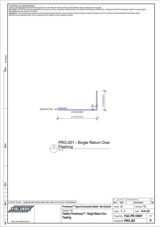 Navigate to PRO-201 - Fielders Prominence™ - Single Return Over Flashing