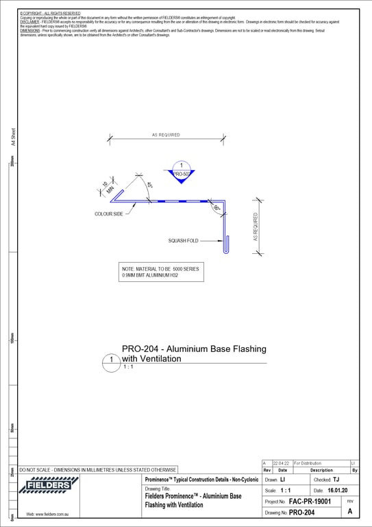 Navigate to PRO-204 - Fielders Prominence™ - Aluminium Base Flashing with Ventilation