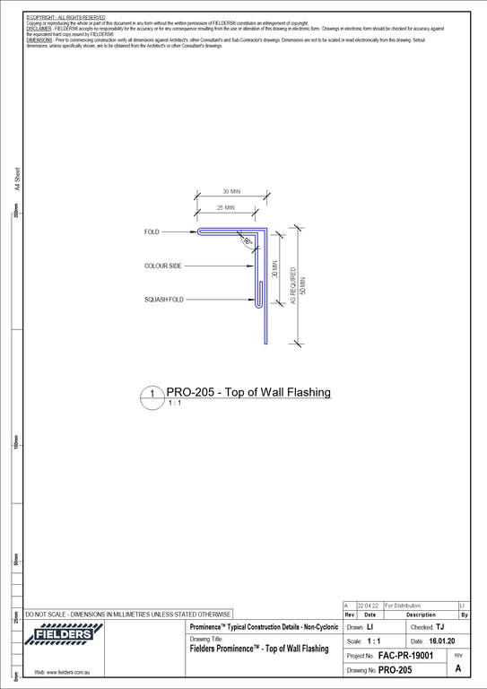 Navigate to PRO-205 - Fielders Prominence™ - Top of Wall Flashing