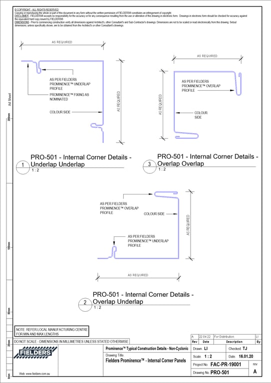 Navigate to PRO-501 - Fielders Prominence™ - Internal Corner Panels