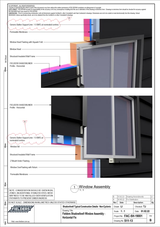 Navigate to S11-13 - Fielders Shadowline® Window Assembly - Horizontal Fix