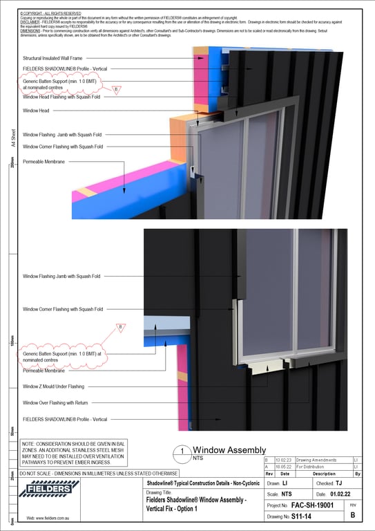 Navigate to S11-14 - Fielders Shadowline® Window Assembly - Vertical Fix - Option 1