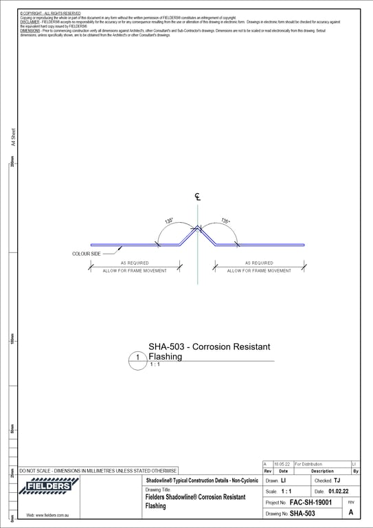 SHA-503 - Fielders Shadowline® Corrosion Resistant Flashing