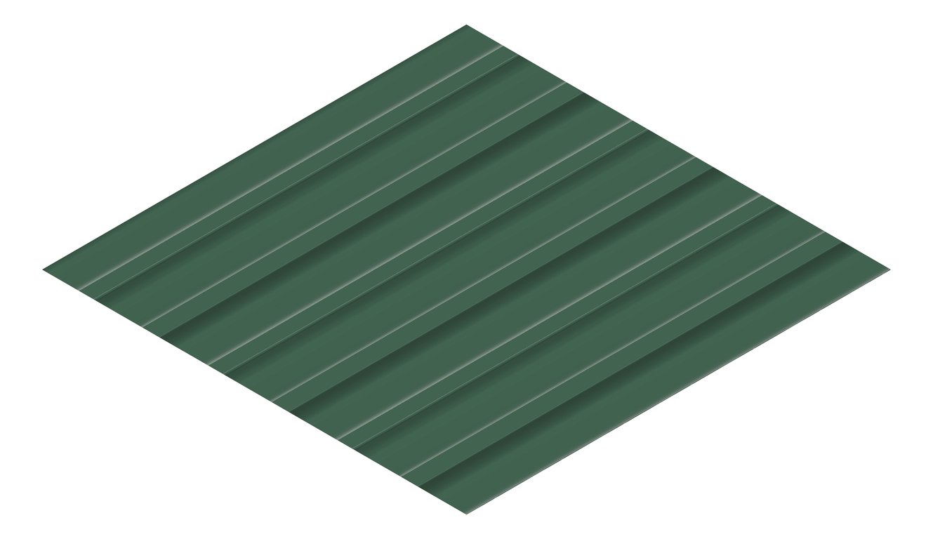 3D Presentation Image of Metal SheetCladding Fielders Finesse Shadowline305 CottageGreen