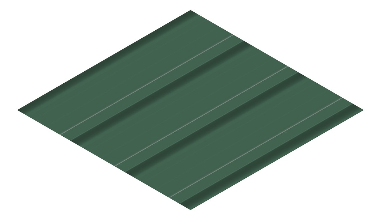 3D Presentation Image of Metal SheetCladding Fielders HiKlip630 CottageGreen