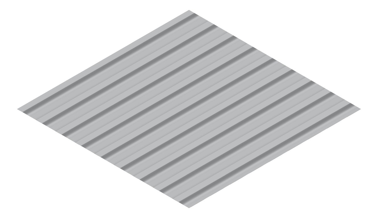 3D Presentation Image of Metal SheetCladding Fielders HiRib680 Bluegum