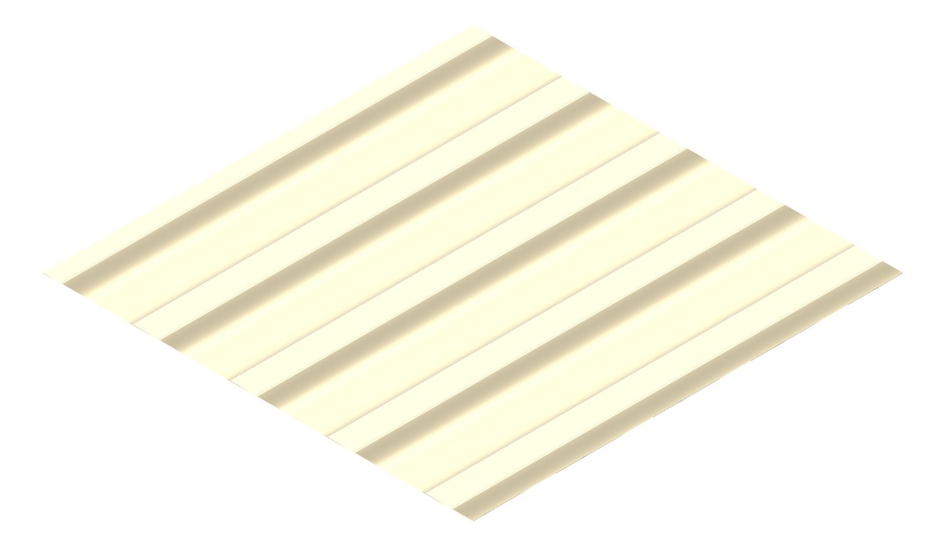 3D Presentation Image of Metal SheetCladding Fielders HiRib680 ClassicCream