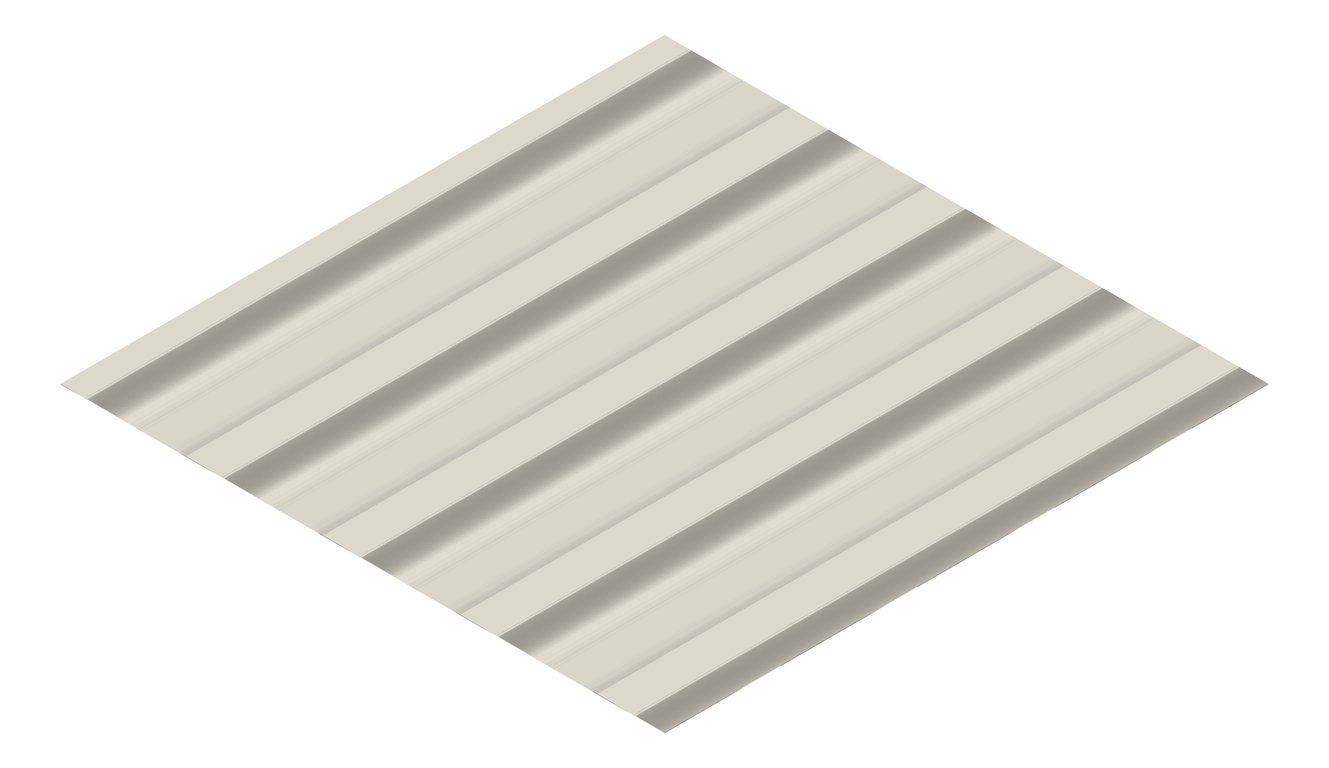 3D Presentation Image of Metal SheetCladding Fielders HiRib680 DuneMatt
