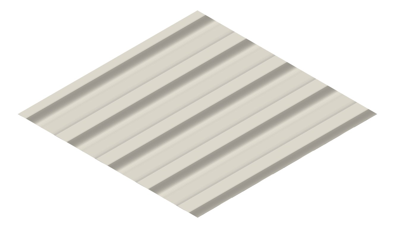 3D Presentation Image of Metal SheetCladding Fielders HiRib680 Dune