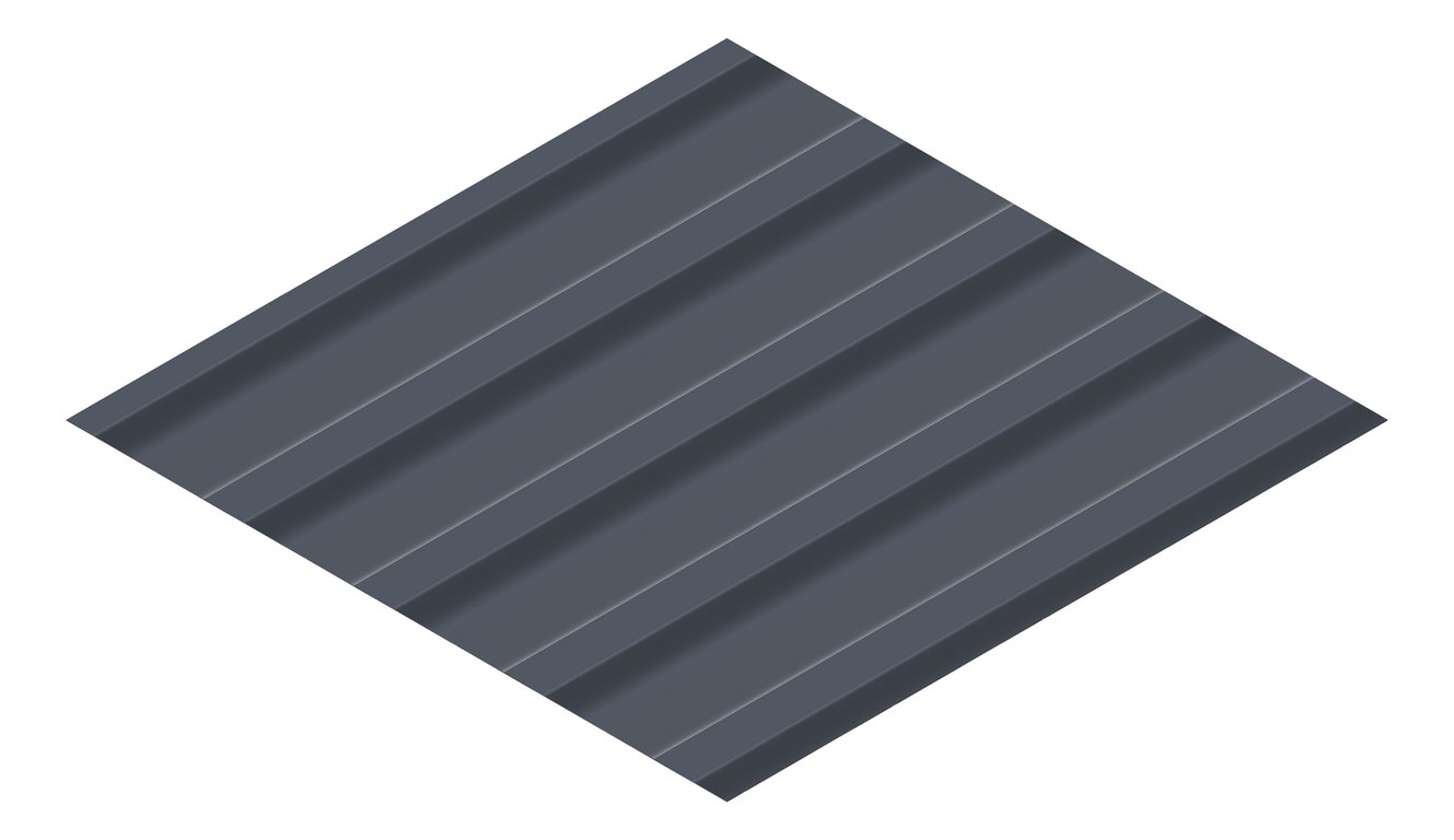 3D Presentation Image of Metal SheetCladding Fielders HiRib680 Ironstone