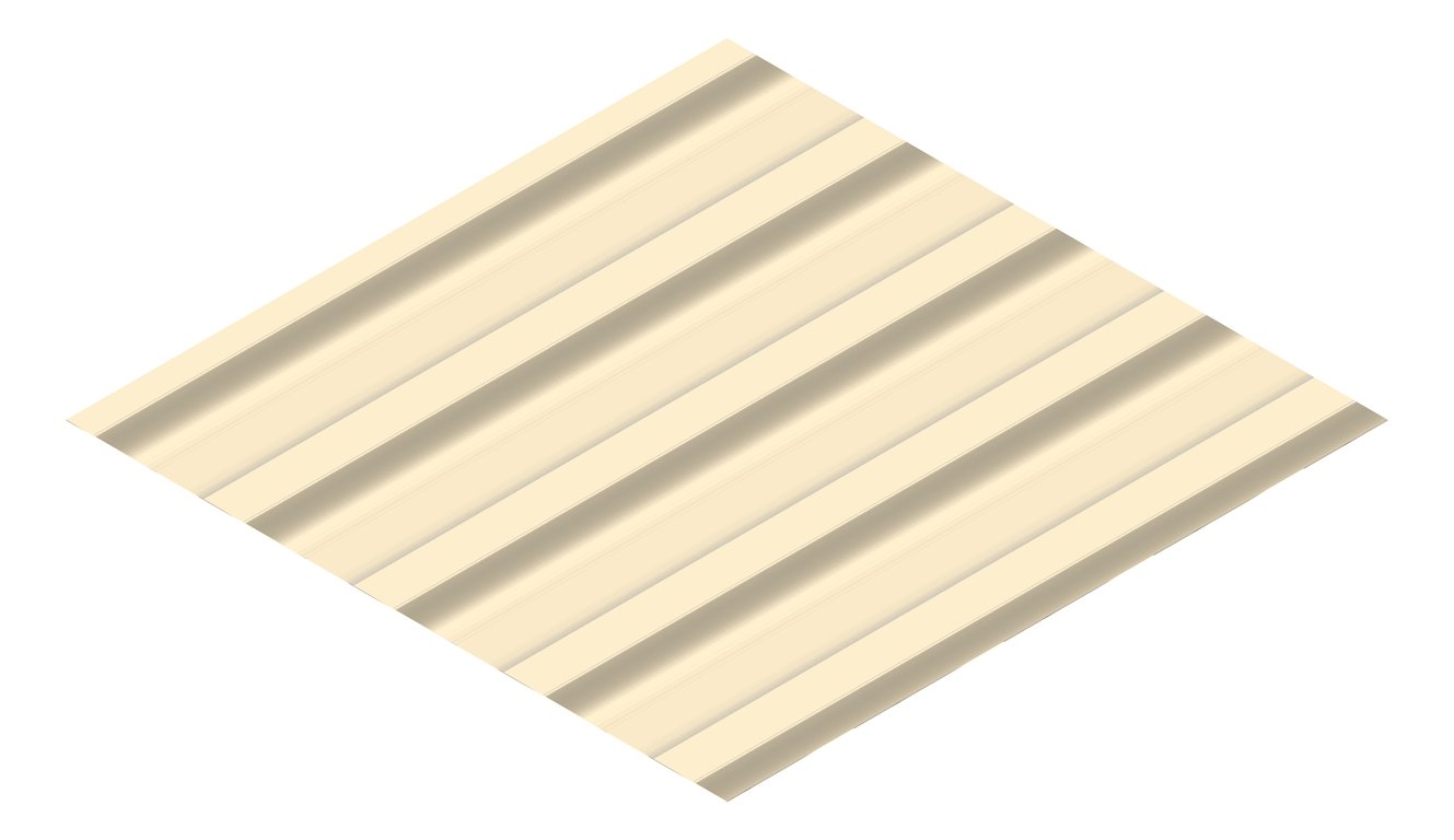 3D Presentation Image of Metal SheetCladding Fielders HiRib680 Paperbark