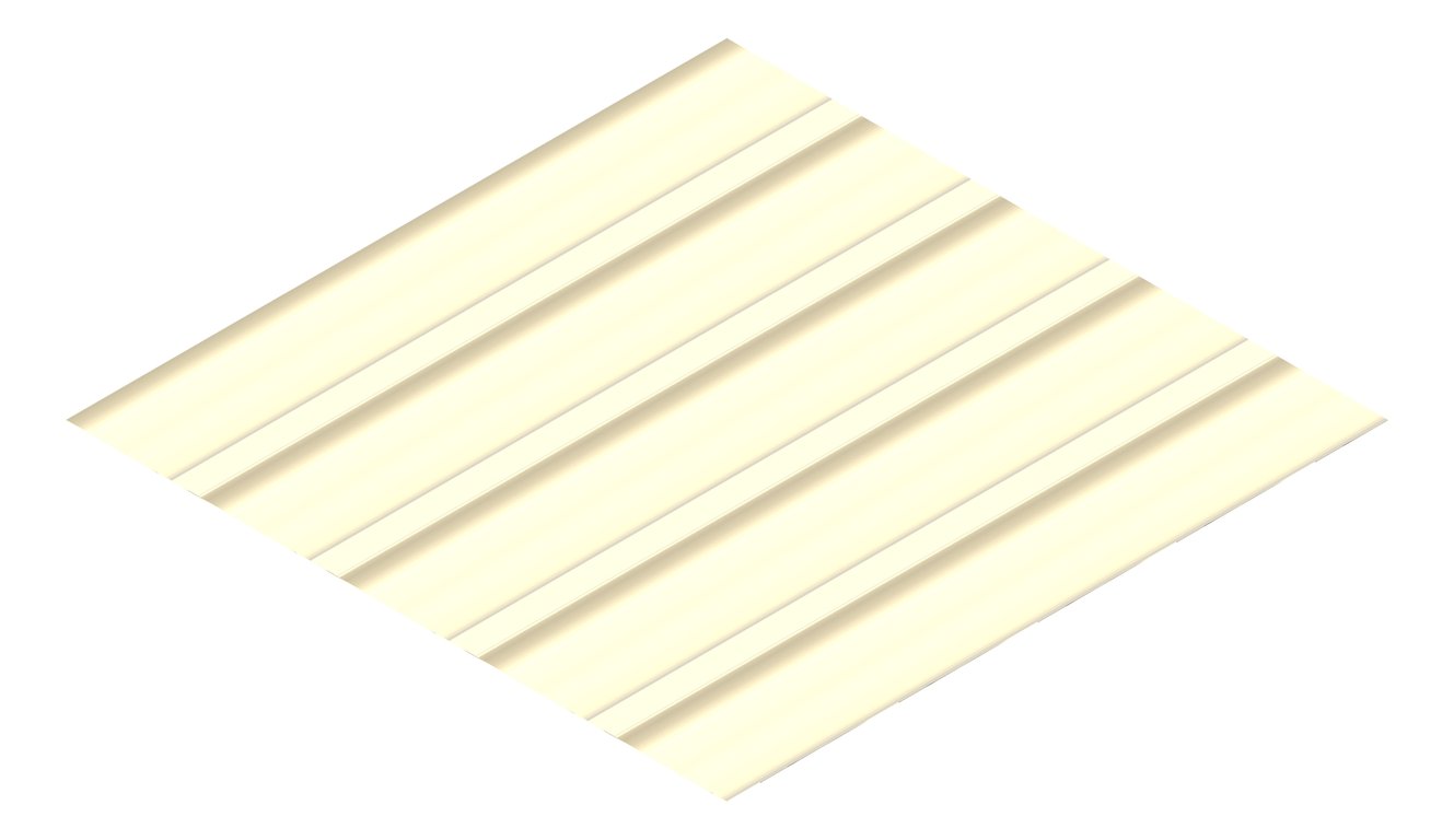 3D Presentation Image of Metal SheetCladding Fielders LoRib NSW VIC ClassicCream