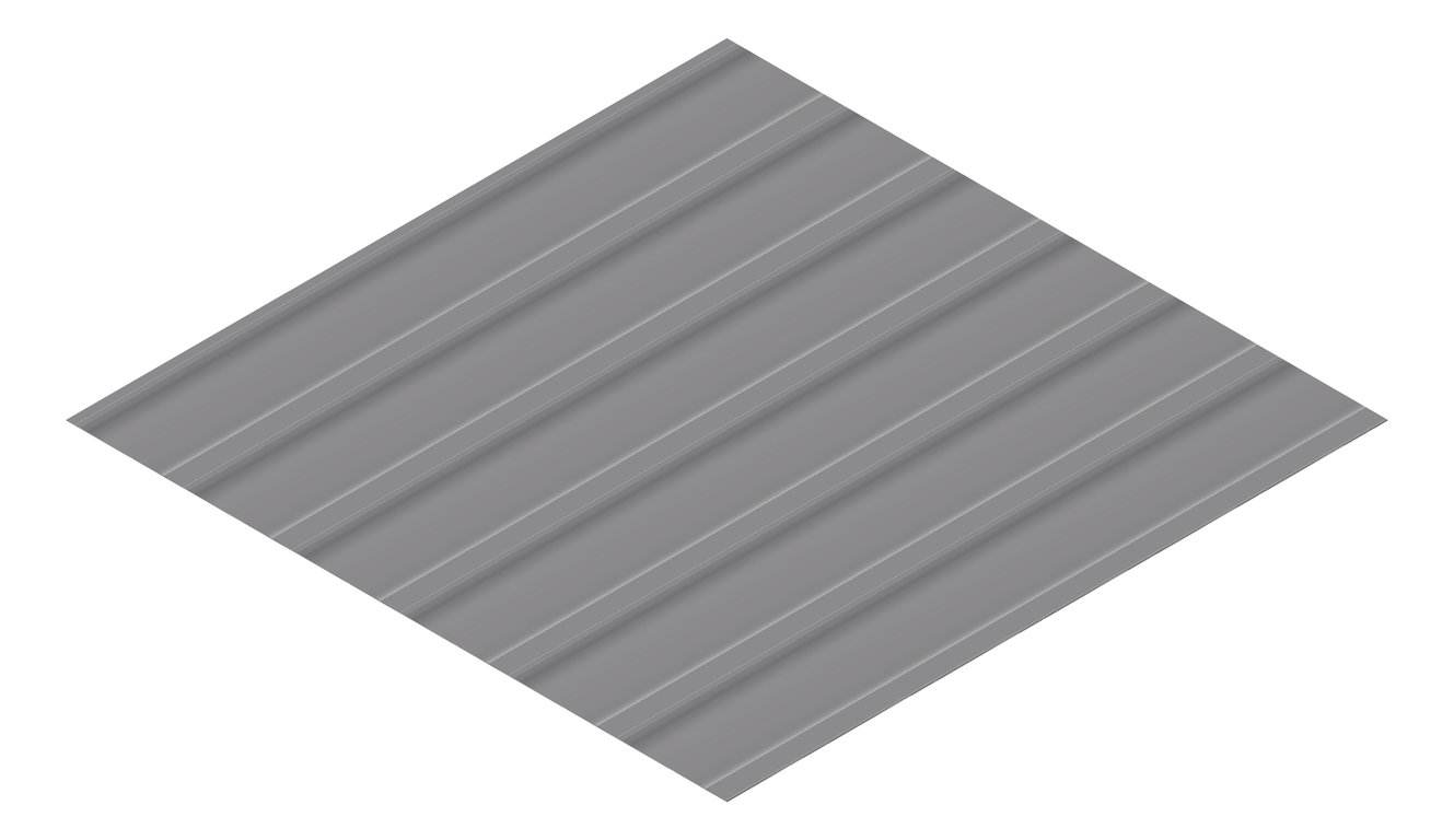 3D Presentation Image of Metal SheetCladding Fielders LoRib SA BasaltMatt